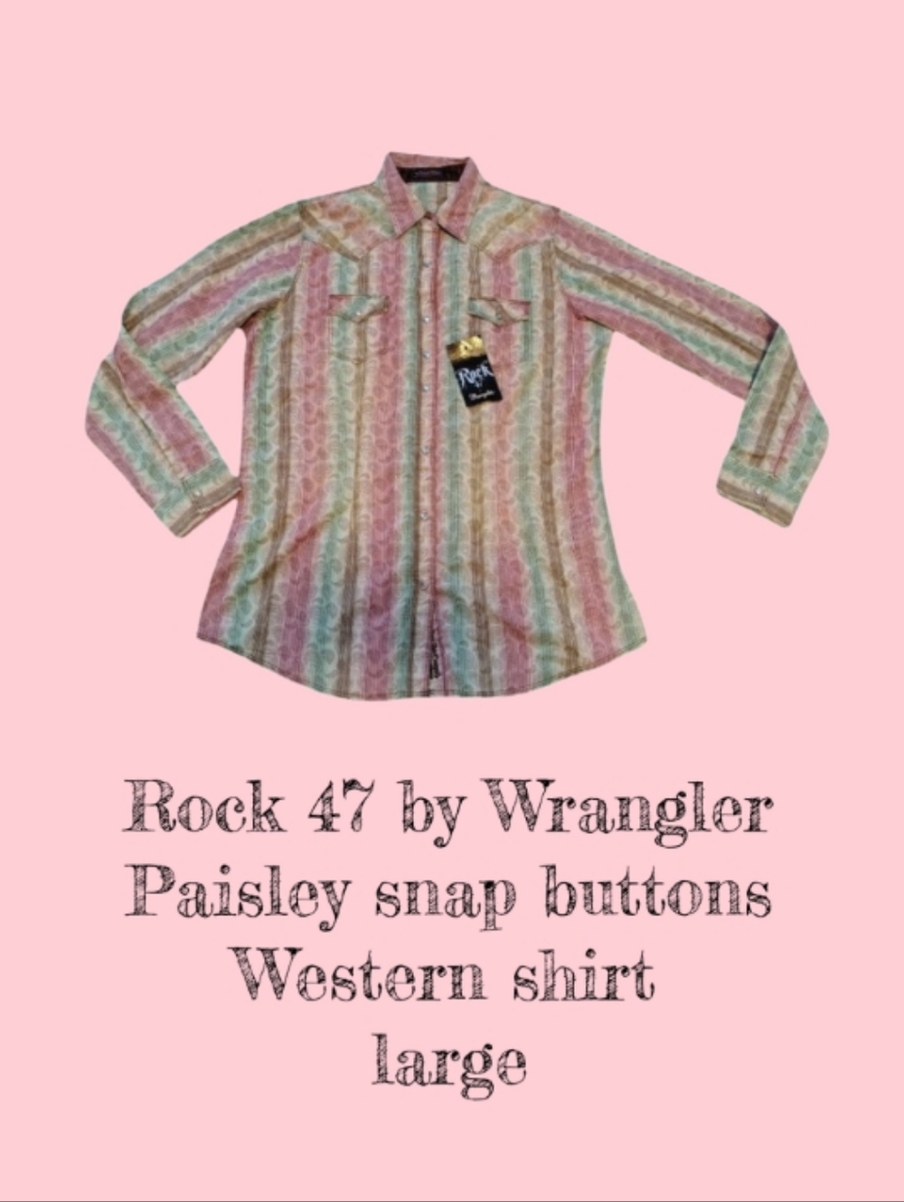NWT Rock 47 by Wrangler Western Paisley shirt